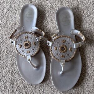 Silver Jelly Flip Flops
